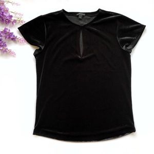 Ann Taylor Black Velvet Top - Small
